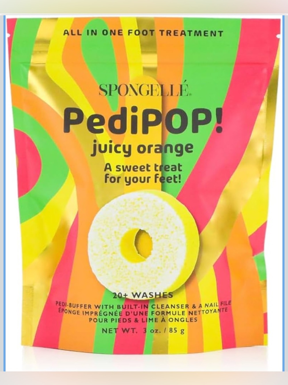 Spongellé PediPOP! Juicy Orange Foot Treatment, New in Package